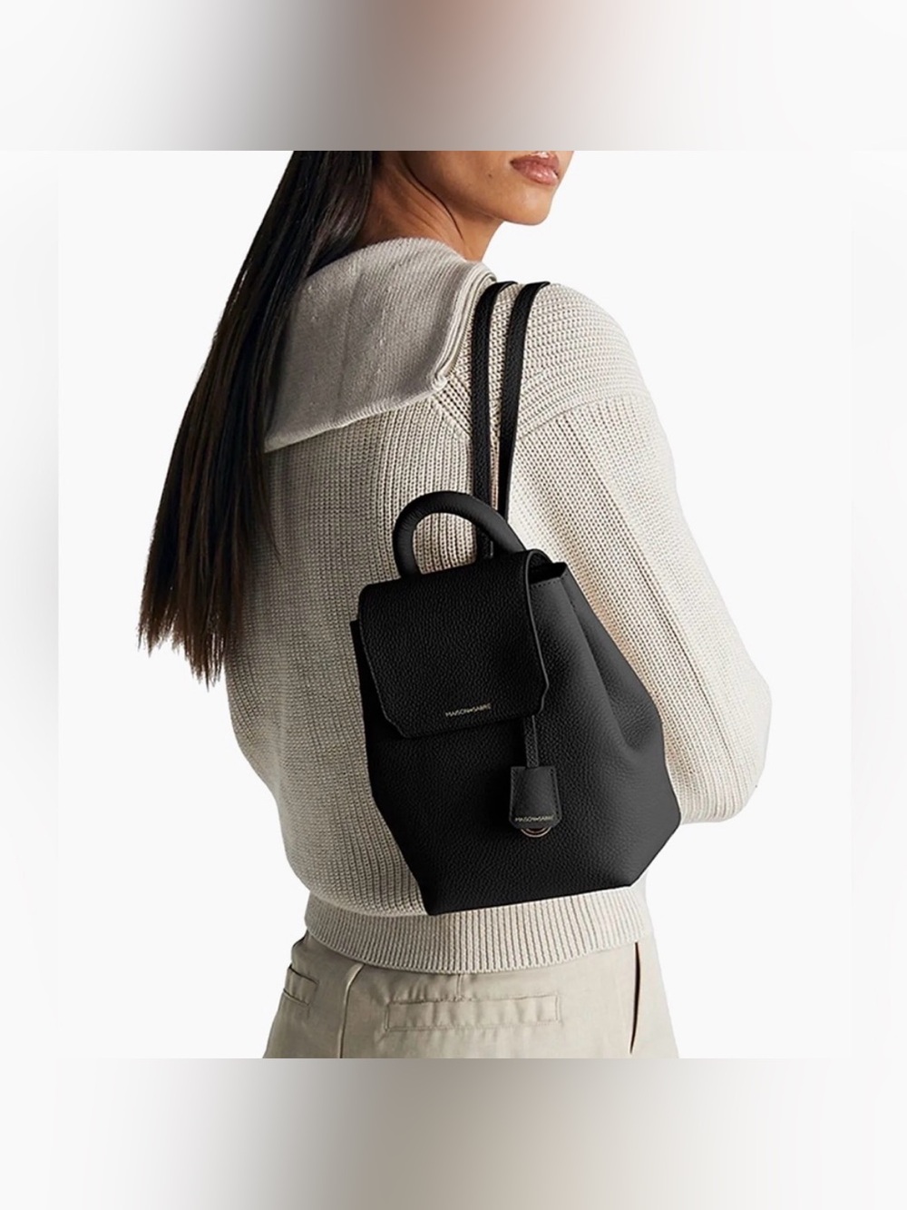 Maison de Sabre Mini Soft Backpack. Black/ Gold. - Picture 11 of 17